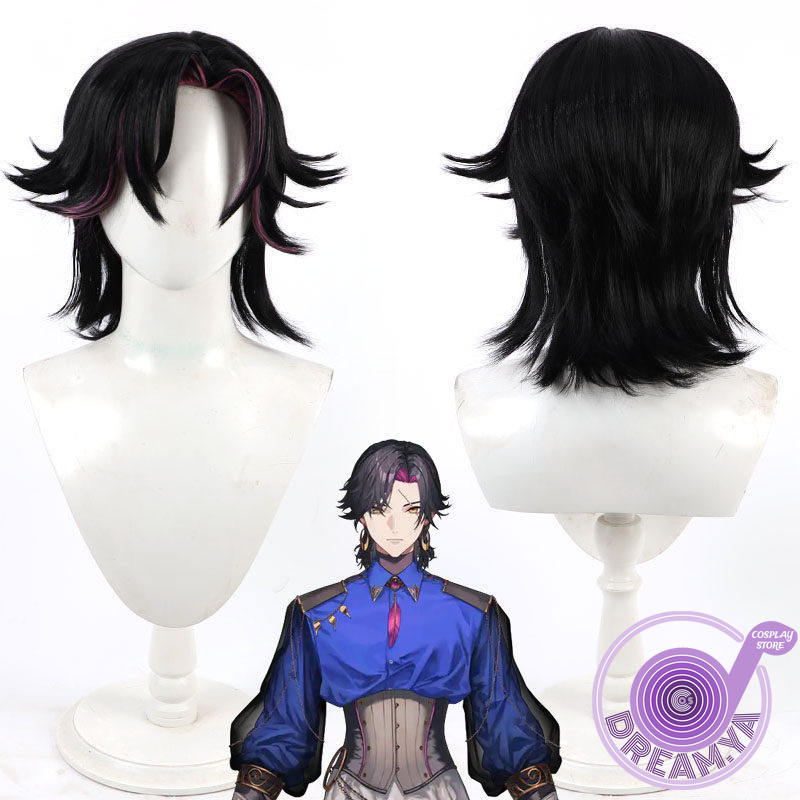 Anime Cosplay Wig Heat Resistant - Parrucca cosplay Vezalius Bandage vtuber nera