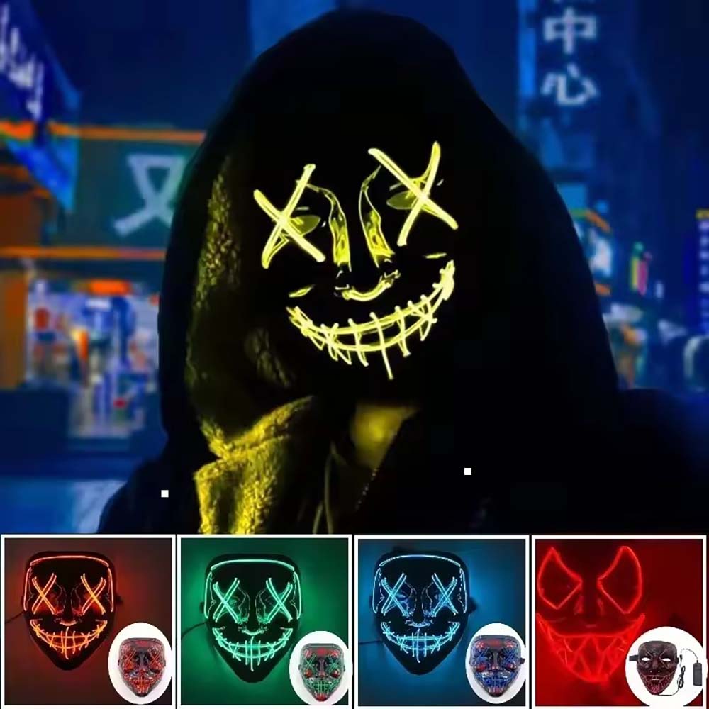 Led Purge Mask Halloween - Maschera LED Neon Wireless Luminosa al