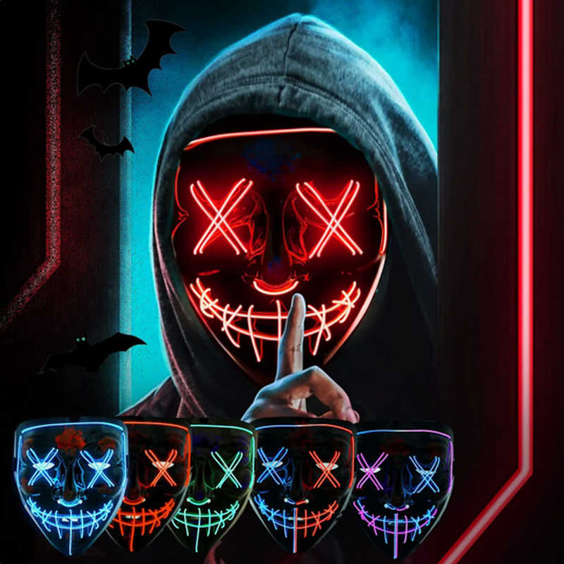 Led Purge Mask Halloween - Maschera di Halloween Spaventosa Vendetta Luminosa