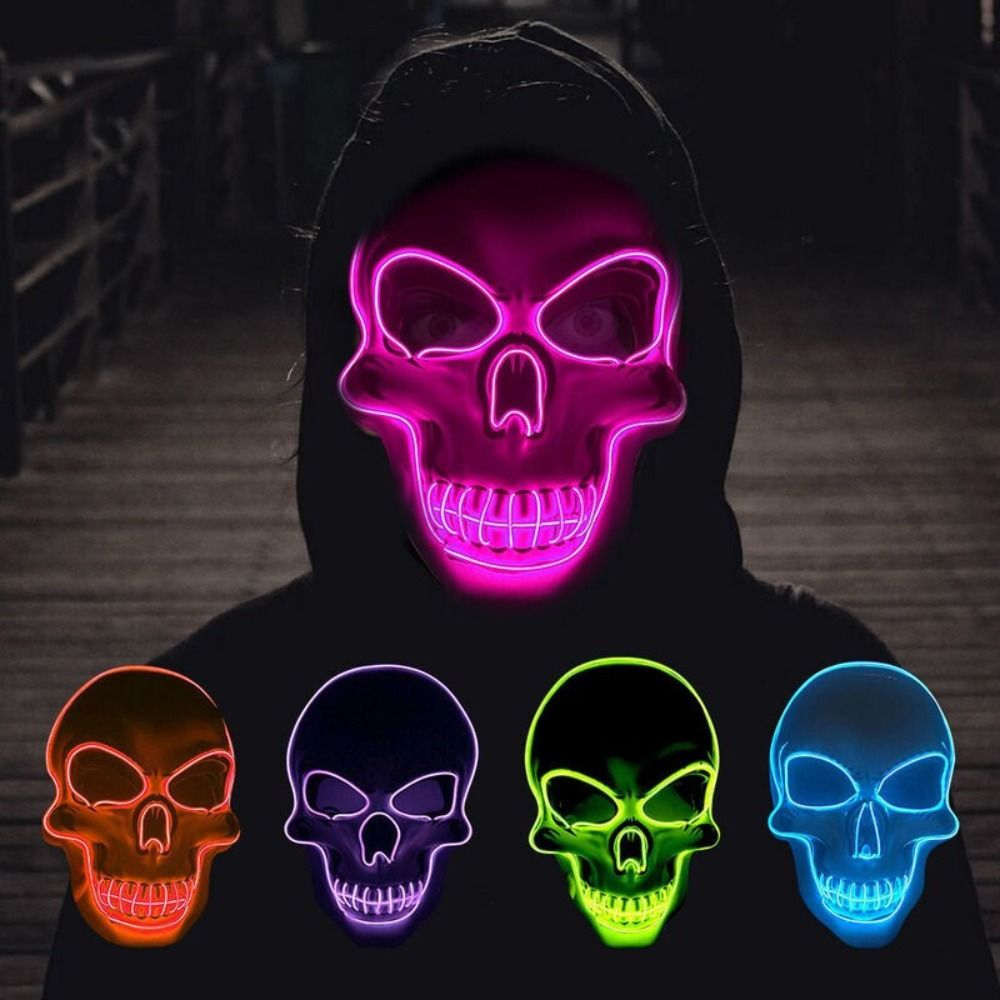 Led Purge Mask Halloween - Maschera Teschio Horror di Halloween alla
