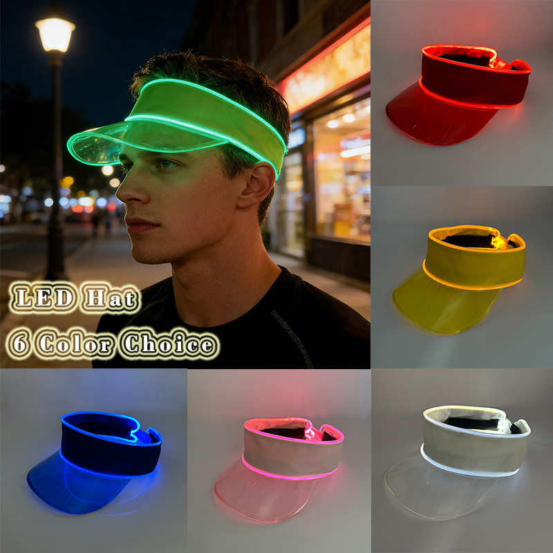 Glow In The Dark Party Glasses - Cappello Estivo Luminoso per Vacanze, Escursionismo,