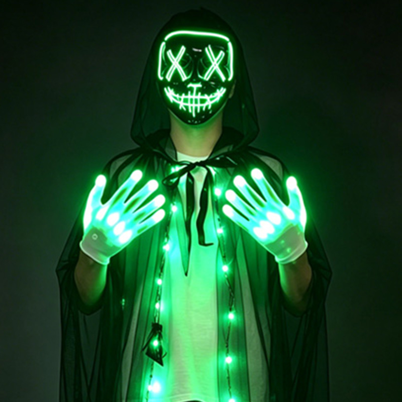 Led Purge Mask Halloween - Set di Maschera LED a Forma