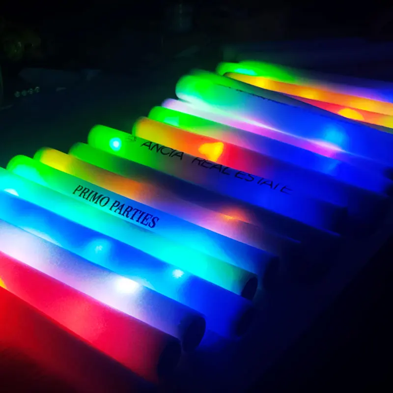 Flashing Led Foam Sticks Party - Bastoncini Luminosi LED Personalizzati, Bacchette in