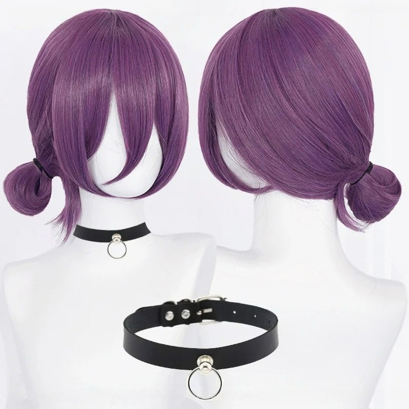 Anime Cosplay Wig Heat Resistant - Parrucche Cosplay Anime Reze 45cm Viola