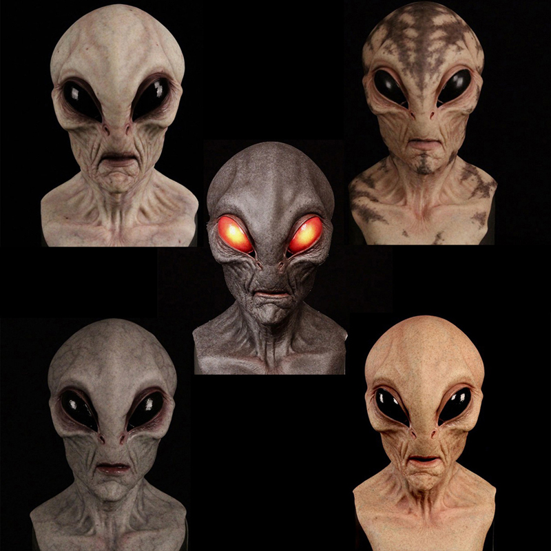 Latex Alien Mask Realistic - 1 pezzo, maschera aliena - Maschera