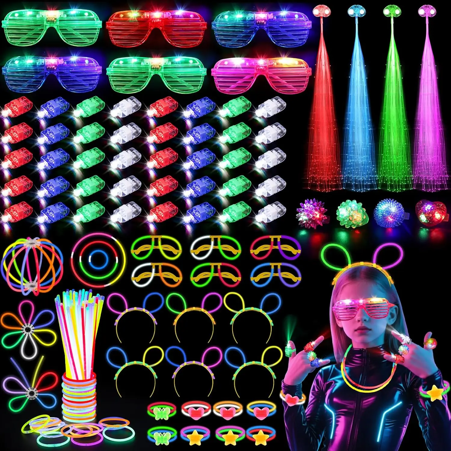 128 pezzi di occhiali luminosi - Glow In The Dark Party Glasses recensione e prezzo